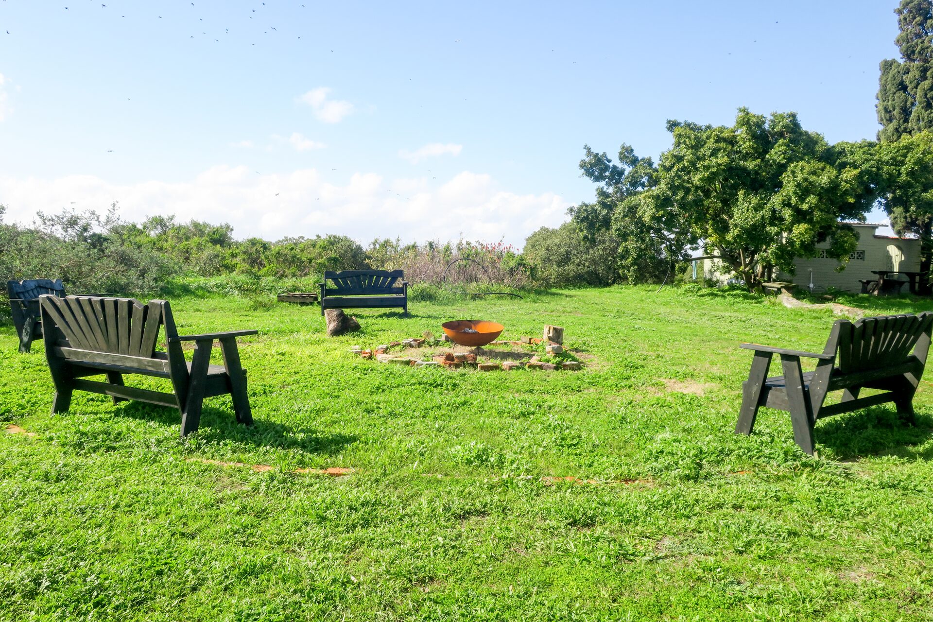 Firepit area on the open lawn